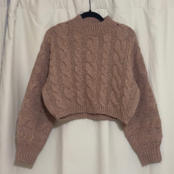 Altar'd State Sweaters - Altard state  Cable Knit Turtleneck Sweater - Tan